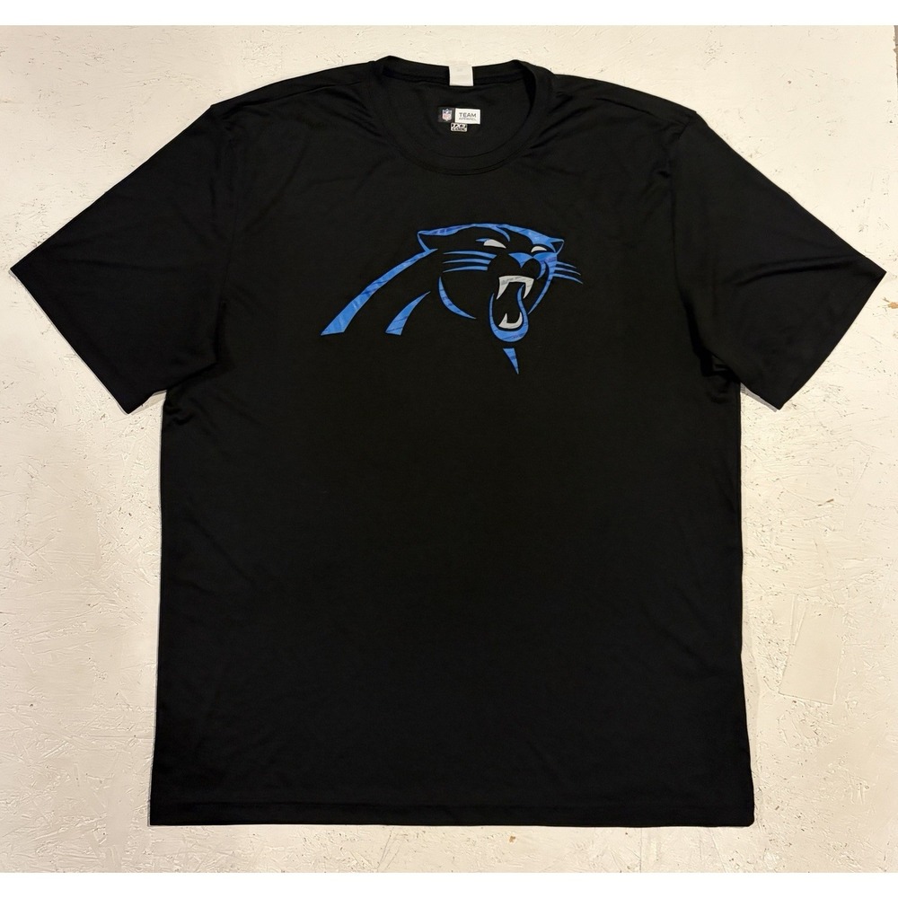 NFL Team Apparel TX3 Cool Carolina Panthers Shirt Mens 2XL Black Blue Football